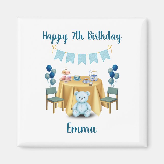 Íman Tea Party Birthday Magnet Gift (Frente)