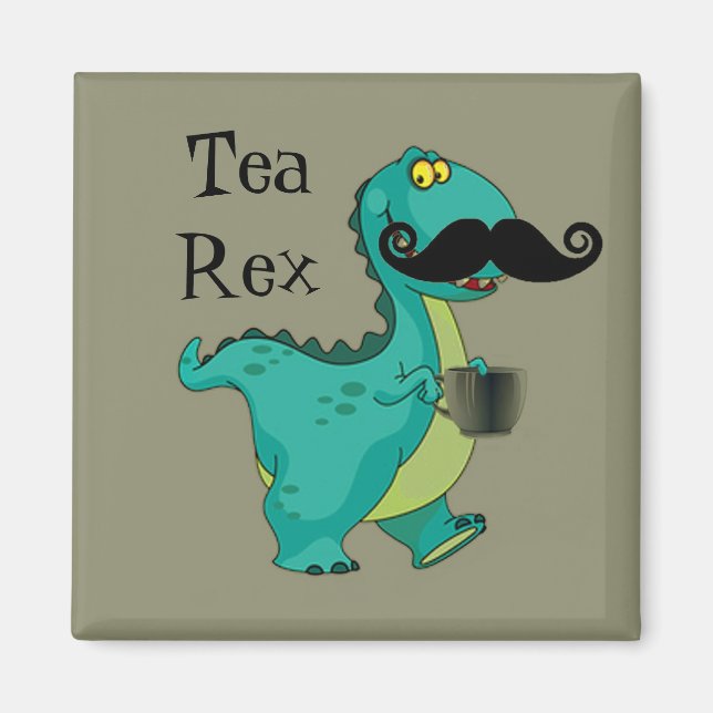 Íman Tea Rex Funny Dinosaur - Insuendo Cartoon (Frente)