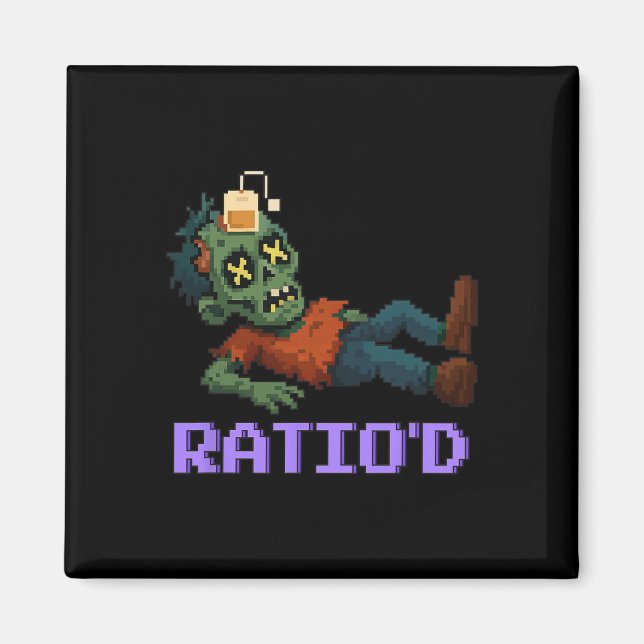 Íman Teag Npc Gamer Zombie Pixelado Ratioado no Hallowe (Frente)