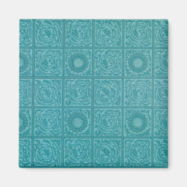 Íman Teal Azulejo Pattern (por William Morris)