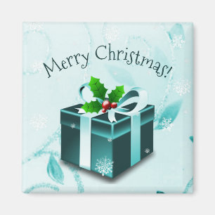 Íman Teal Christmas Gift Magnet