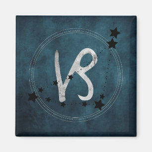 Íman Teal da constelação de zodíaco preto e prateado