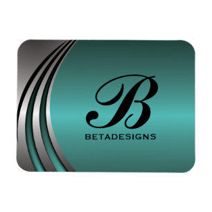 Íman Teal de cinza de prata metálico, personalizado em