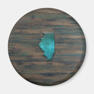 Íman Teal em forma de estado de Illinois