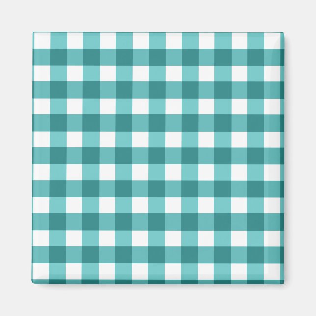 Íman Teal Gingham (Frente)