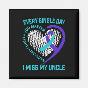 Íman Teal Purple Heart Tio Suicídio Sensibilização Prev