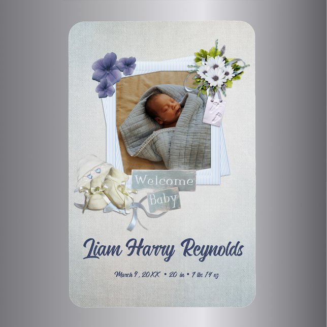 Íman Teal Shabby Style Baby (Criador carregado)