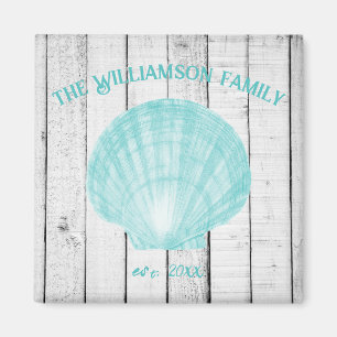 Íman Teal Vintage Scallop Shell Magnet