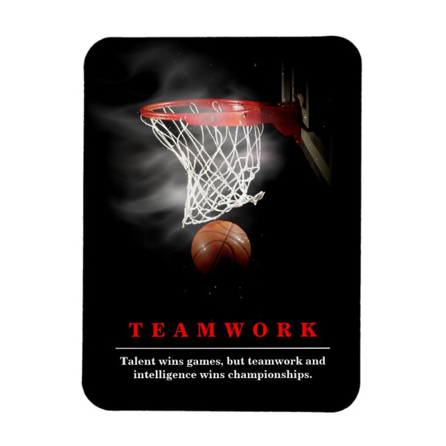 Íman Teamwork Basketball Motivational Inspirational (Vertical)