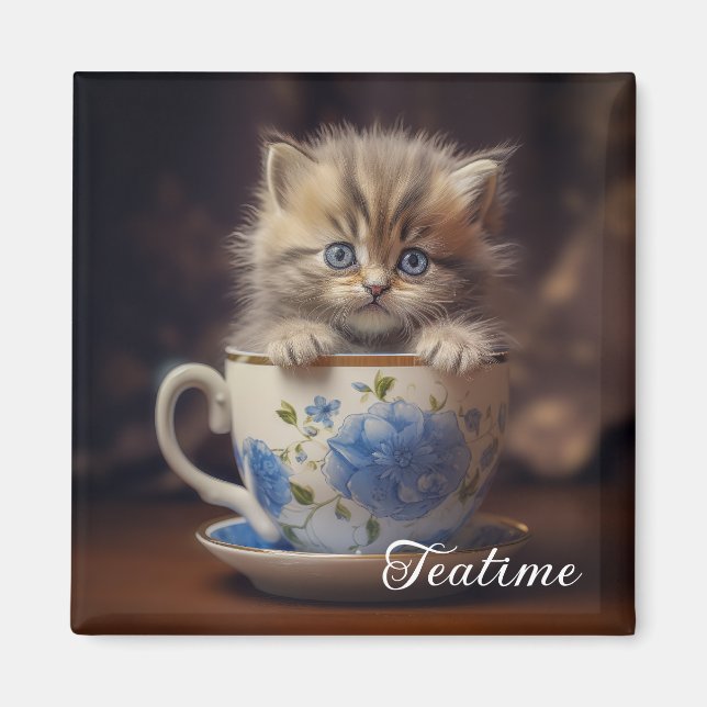Íman Teatime Kitten Magnet (Frente)