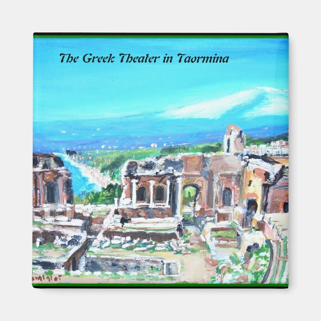 Íman Teatro grego em Taormina - Magnet (Frente)