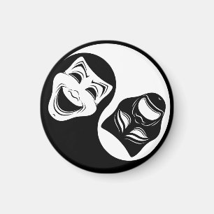 Íman Teatro Yin Yang Design - Máscaras de Comédia e Tra