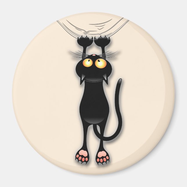 Íman Tecido de Arranque de Caracteres Engraçado de Cat (Frente)