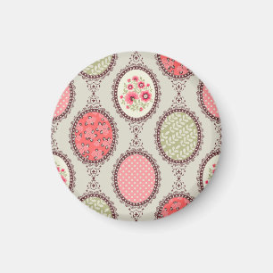 Íman Tecido de Vintage: Design sem costura de patch.