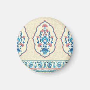 Íman Tecido Étnico Floral: Elegância Invisível