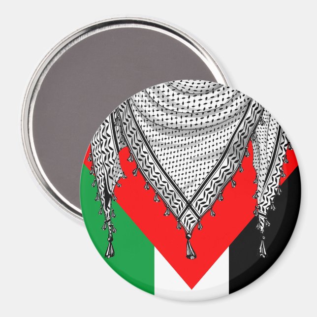 Íman Tecido Tradicional do Keffiyeh Scarf Palestino (Front/Back)