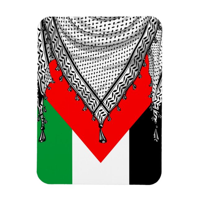 Íman Tecido Tradicional do Keffiyeh Scarf Palestino (Vertical)