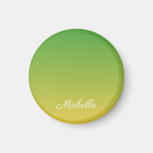 Íman Tecido verde e amarelo personalizado