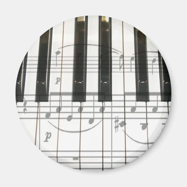 Íman Teclado Piano e Notas de Música (Frente)