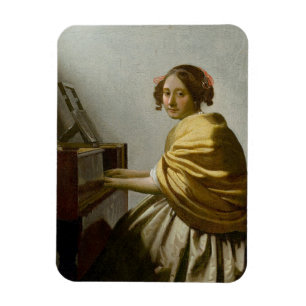 Íman Teclado Vermeer Woman Reproduzindo