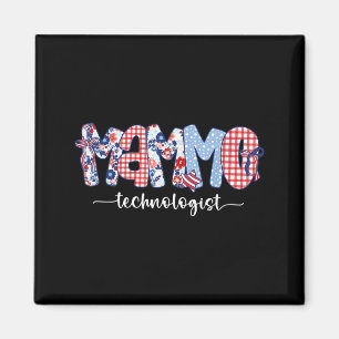 Íman Tecnólogo Patriótico M Floral Vermelho Branco Azul