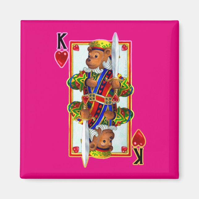 Íman Teddy Bear King of Hearts Magnet (Frente)