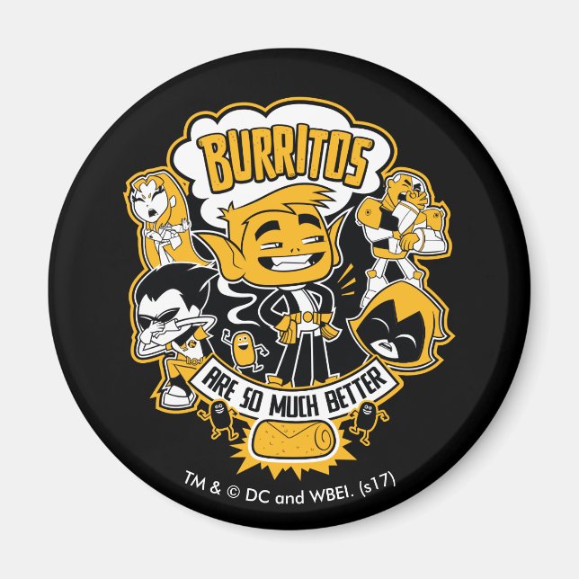 Íman Teen Titans Go! | Beast Boy "Burritos São Melhores (Frente)