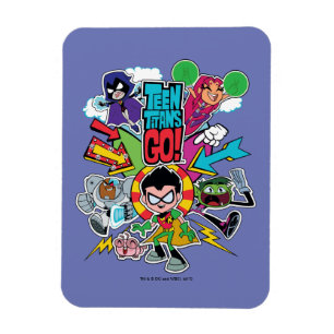 Íman Teen Titans Go! Gráfico de Seta de Equipe