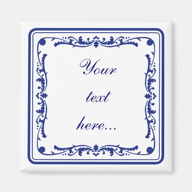 Íman Tegeltje, pequeno azulejo holandês (Frente)