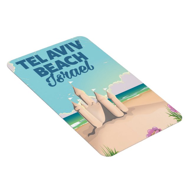 Íman Tel Aviv Beach Israel poster (Lado Direito)