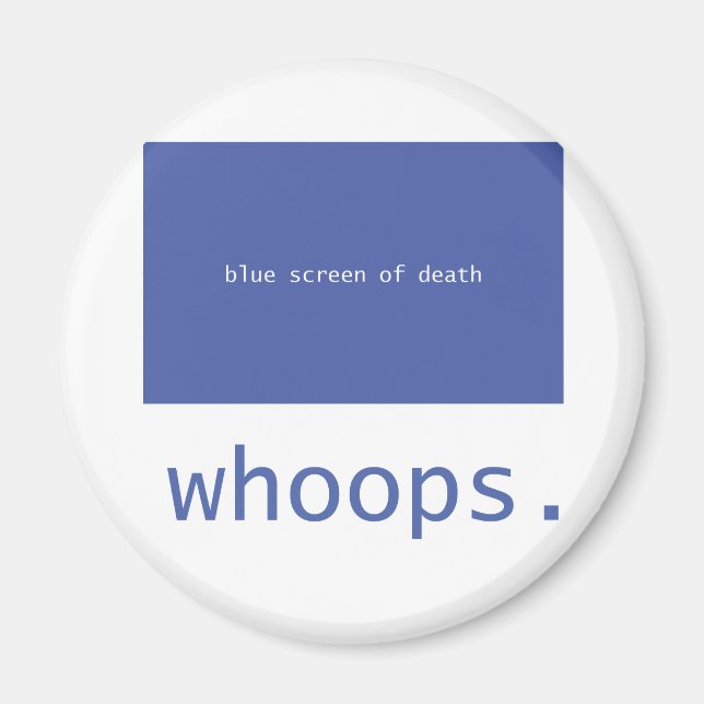 Íman Tela azul da morte! (Frente)