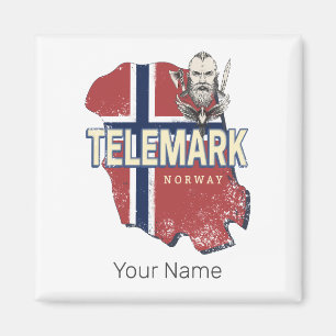 Íman Telemark Norway Province Map Vintage Souvenir