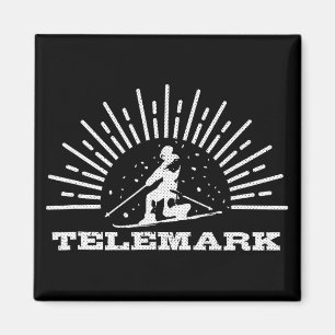 Íman Telemark Vintage Noruega Esquiador Esqui Esqui Ret