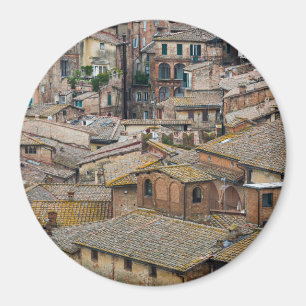 Íman Telhados no ímã redondo da foto de Siena