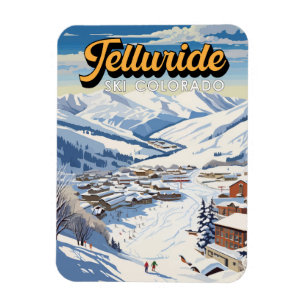 Íman Telluride Colorado Winter Viagem Art Vintage