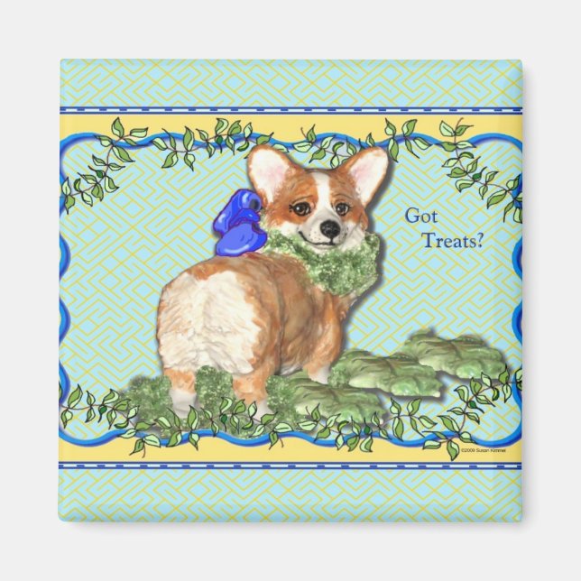 Íman "Tem Ameaças?" Corgi Magnet (Frente)