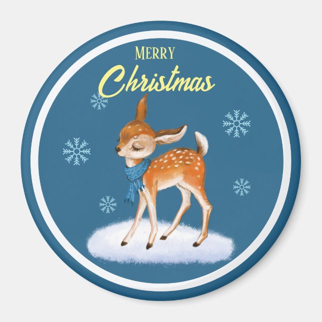 Íman Tema Clássico de Natal Cute Personalizado Ronda Cl (Frente)