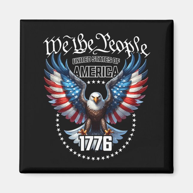 Íman Tema de águia com design de bandeira americana pat (Frente)
