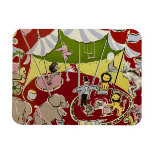 Íman Tema de Animais de Circo Retrô Vintage