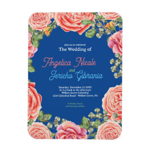 Íman Tema de Casamento Rosa Pink