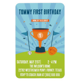 Íman Tema de esportes do primeiro aniversario de beiseb