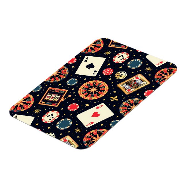 Íman tema de padrão de cassino em preto (Left Side)
