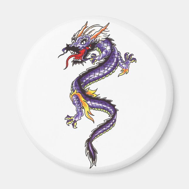Íman temático do Dragão Roxo Oriental legal (Frente)