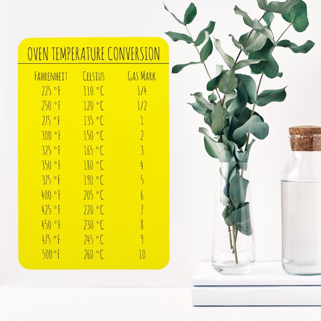 Íman Temperatura do gráfico de conversão Celsius Fahren (bright temperature conversion table for home cooks and professionals)