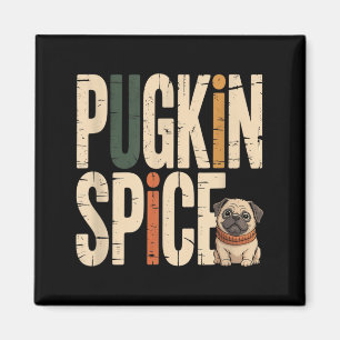 Íman Tempero de Pugkin Engraçado Pug Fofo Outono Amante