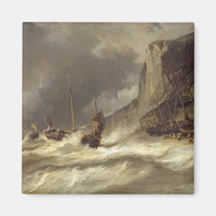 Íman Tempestade na costa em Etretat, Normandy, 1851
