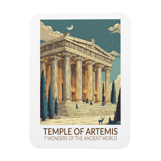 Íman Templo de Artemis Sete Maravilhas do Mundo Arte (Vertical)