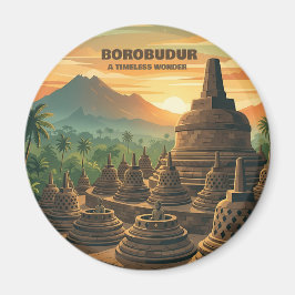Íman Templo de Borobudur Vintage Indonésia Nascer do So