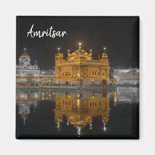 Íman Templo de Ouro Amritsar Noite Índia