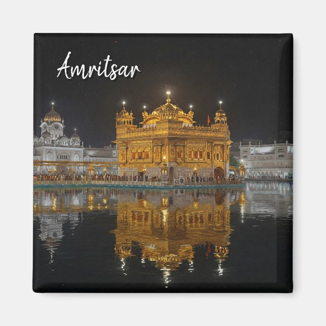 Íman Templo de Ouro Amritsar Noite Índia (Frente)